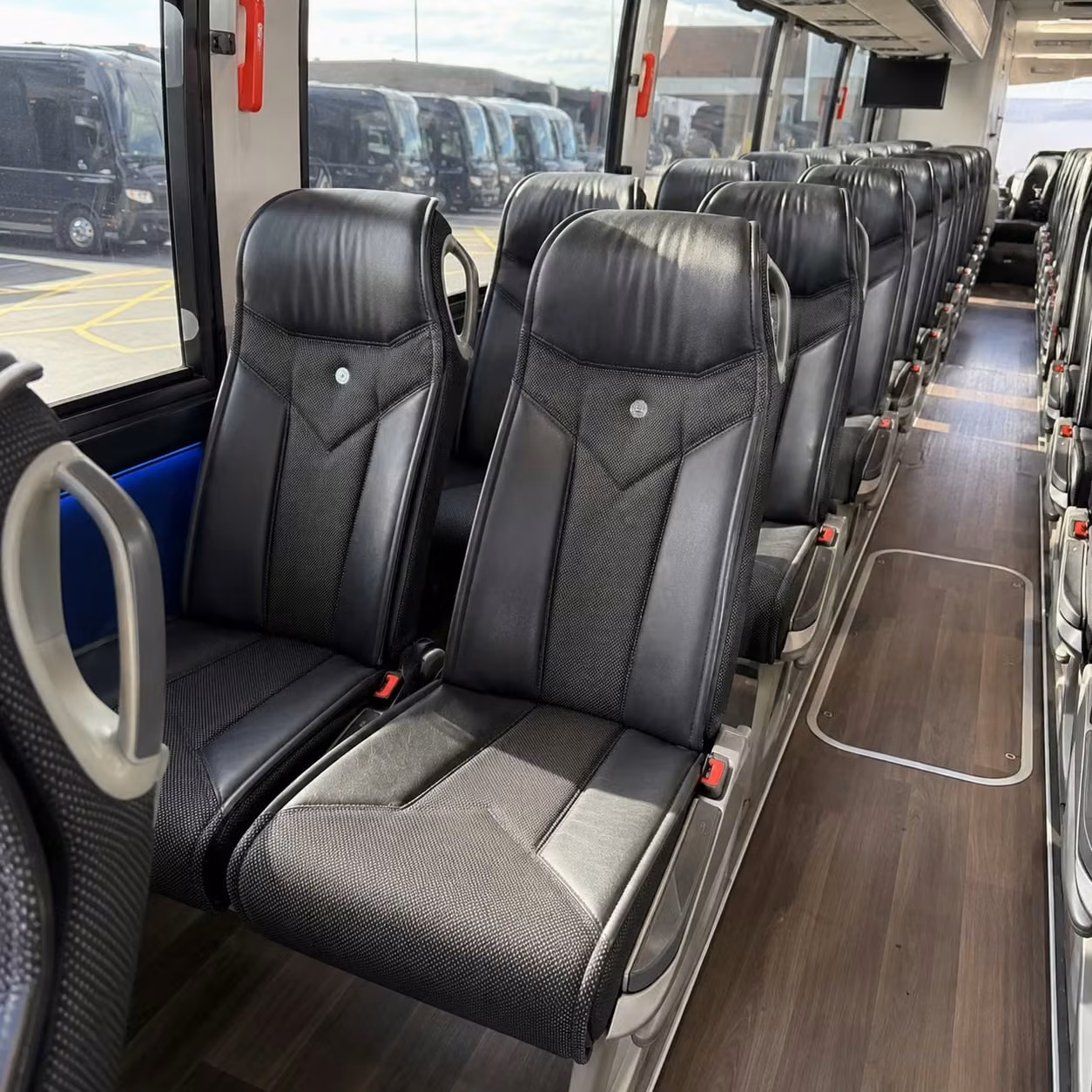 56 passenger charter bus inside